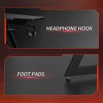 CubiCubi L Shaped Gaming Desk with Power Outlets & LED Lights, 120 x 70 cm Computer Desk with Monitor Stand, Office Desk Small Table with Shelves & Hooks, for Study Play Work Home Office, Black