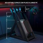 CubiCubi L Shaped Gaming Desk with Power Outlets & LED Lights, 120 x 70 cm Computer Desk with Monitor Stand, Office Desk Small Table with Shelves & Hooks, for Study Play Work Home Office, Black