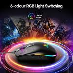 TECKNET Gaming Mouse Wired – RGB Mouse with 6 Programmable Buttons, 8000 DPI, 1000Hz Polling Rate, Lightweight 75g, Multi Button Gamer Mouse for Laptop, PC, Mac, Linux – Black