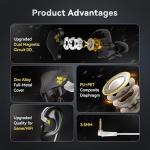 KBEAR NZ02 Earphones wired with mic Gaming Earbuds 1DD IEMs Noise Cancelling 3.5mm Jack Deep Bass in Ear Monitor compatible with PC,PS5, Xbox,Switch, Smartphones