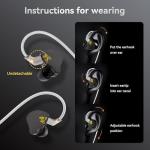 KBEAR NZ02 Earphones wired with mic Gaming Earbuds 1DD IEMs Noise Cancelling 3.5mm Jack Deep Bass in Ear Monitor compatible with PC,PS5, Xbox,Switch, Smartphones