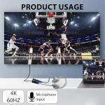 4K HDMI Video Capture Card USB 3.0 Video Capture Device Full HD 1080P 60FPS Game Recording for Live Stream PS5 PS4 Xbox Nintendo Switch Camera PC OBS (Black)