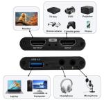 4K HDMI Video Capture Card USB 3.0 Video Capture Device Full HD 1080P 60FPS Game Recording for Live Stream PS5 PS4 Xbox Nintendo Switch Camera PC OBS (Black)