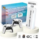 2026 Upgraded Retro Gaming Console with 20,000+ Games, Game Stick Pro 4K with 23 Emualtors, HDMI Output Retro Video Game Console Plug and Play with Dual 2.4G Controllers 64G