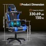 PORIYA Gaming Chair with Adjustable Backrest, Ergonomic Executive Office Chair, Height Adjustable Racing Chair Maximum Gaming Experience (Black&Blue)