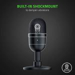 Razer Seiren Mini - USB Condenser Microphone for Streaming (Compact with Supercardioid Polar Pattern, Tiltable Stand, Integrated Shock Absorber) Black