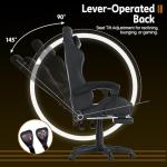 PORIYA Gaming Chair with Adjustable Backrest, Ergonomic Executive Office Chair, Height Adjustable Racing Chair Maximum Gaming Experience (Black&Blue)