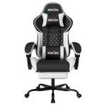 SUKIDA Gaming Chair, Ergonomic Computer Chairs with Footrest, Comfy Office Chair with Headrest, Massage Gaming Chair for Adult, Height Adjustable Pc Chair, 360° Swivel