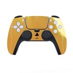 PlayVital Full Set Skin Decal for ps5 Console Disc Edition + Controller + Charging Station + Headset + Media Remote, Premium Vinyl Sticker, Chrome Gold Glossy