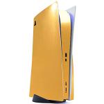 PlayVital Full Set Skin Decal for ps5 Console Disc Edition + Controller + Charging Station + Headset + Media Remote, Premium Vinyl Sticker, Chrome Gold Glossy
