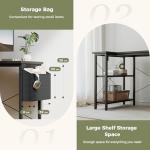 Mericonia Small L Shaped Desk with Power Outlets,100 cm L Computer Corner Desks with Reversible Shelves, Gaming Desk, Study Writing Table for Home Office, Black