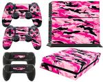 giZmoZ n gadgetZ PS4 Console PINK CAMO Skin Decal Vinal Sticker + 2 Controller Skins Set