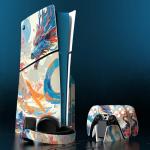 playvital Full Set Skin Sticker for ps5 Slim Console Disc Edition (The New Smaller Design), Vinyl Skin Decal Cover for ps5 Controller & Headset & Charging Station & Media Remote - Dragon's Elysium