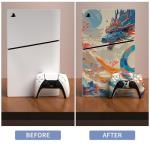playvital Full Set Skin Sticker for ps5 Slim Console Disc Edition (The New Smaller Design), Vinyl Skin Decal Cover for ps5 Controller & Headset & Charging Station & Media Remote - Dragon's Elysium