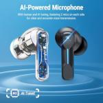 Middle Rabbit SW5 Wireless Gaming Earbuds with Mic, 20ms Low Latency, 2.4G Dongle & Bluetooth 5.4 Dual-Mode USB Headphones, 4 Built-in Microphones, Compatible with PC PS5 PS4 VR Mobile