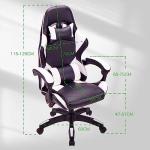 T-THREE.Ergonomic high-back gaming, computer, office, study, swivel, and racing-style chair with adjustable lumbar and headrest support, 150kg weight capacity, ideal for home office(White)
