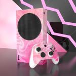 playvital Psychedelic Pink Custom Vinyl Skins for Xbox Series S, Wrap Decal Cover Stickers for Xbox Series S Console Controller