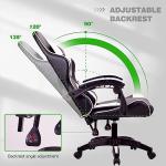 T-THREE.Ergonomic high-back gaming, computer, office, study, swivel, and racing-style chair with adjustable lumbar and headrest support, 150kg weight capacity, ideal for home office(White)
