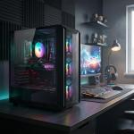 STGsivir Gaming PC, Gaming Computer Desktop Tower, AMD Ryzen 7 5700X up to 4.6GHz, Nvidia GeForce RTX 3060 12GB GDDR6, 32GB DDR4 RAM, 1TB SSD, WIFI 6, BT5.0, RGB Fan x3, Windows11 Pro