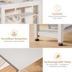 iSunirm Gaming Desk with LED Lights & Power Outlet, Reversible Computer Desk with Moveable Monitor Stand, 100x75x50CM Office Desk with USB Charging Station for Home, Bedroom, Study, White