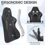 Racingreat Ergonomic Gaming Chair with Adjustable Height, Reclining Feature, Headrest, and Lumbar Support for Adults (Basics, Gray)