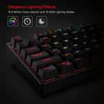Redragon K582 SURARA Mechanical Gaming Keyboard with 104 Keys Anti-Ghosting, Programmable Wired Keyboard, Multicolour RGB Backlighting, Linear and Quiet Red Switch, Plug & Play, US Layout