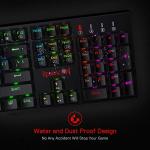 Redragon K582 SURARA Mechanical Gaming Keyboard with 104 Keys Anti-Ghosting, Programmable Wired Keyboard, Multicolour RGB Backlighting, Linear and Quiet Red Switch, Plug & Play, US Layout