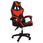 Gaming Chair Ergonomic Drafting Chair Tall Office Chair with Lumbar Support and Adjustable Footrest Headrest Height-Adjustable and Adjustable Reclining (Gaming Chiar without footrest, Black+Red)