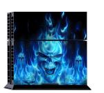 Morbuy PS4 Vinyl Skin Full Body Cover Sticker Decal For Sony Playstation 4 Console & 2 Dualshock Controller Skins (Skull Fire Blue)