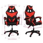 Gaming Chair Ergonomic Drafting Chair Tall Office Chair with Lumbar Support and Adjustable Footrest Headrest Height-Adjustable and Adjustable Reclining (Gaming Chiar without footrest, Black+Red)
