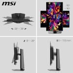 msi MAG 274QP QD-OLED X24 27-inch 2560 x 1440 (QHD) Gaming Monitor, 240Hz, Adaptive-Sync, HDMI, DisplayPort, VESA Mountable, Tilt, Height Adjustable, Speaker, 0.03ms, Black