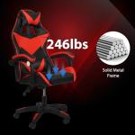Gaming Chair Ergonomic Drafting Chair Tall Office Chair with Lumbar Support and Adjustable Footrest Headrest Height-Adjustable and Adjustable Reclining (Gaming Chiar without footrest, Black+Red)