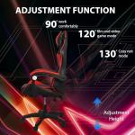 Gaming Chair Ergonomic Drafting Chair Tall Office Chair with Lumbar Support and Adjustable Footrest Headrest Height-Adjustable and Adjustable Reclining (Gaming Chiar without footrest, Black+Red)