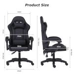 Millhouse Sport Desk Chair, Adjustable Office Gaming Racing Chair with Lumbar and Head Pillow, X3577 - Black-Blk