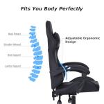 Millhouse Sport Desk Chair, Adjustable Office Gaming Racing Chair with Lumbar and Head Pillow, X3577 - Black-Blk