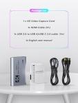 XIIXMASK Video Capture Card, USB 3.0 Capture Card 4K HDMI Loop-Out, 4K 60FPS/1080P 240FPS Video Game Capture for Works for PS5/Camera/PC/Streaming