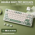 YUNZII B75 PRO Wireless Mechanical Keyboard,75% Gaming Keyboard Gasket Hot Swap Custom Keyboard with Knob,Pre-lubed Switches RGB,Bluetooth/Type-C/2.4G (Matcha Green, Cocoa Cream V2 Switch)