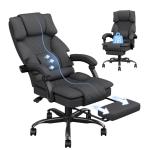 PZDO Office Chair Gaming Chair for Adults, Ergonomic Computer Chairs with Footrest and Wide Seat, Big Tall Fabric Desk Chair, Adjustable Height Office Chairs for Home, Heavy Duty, 350LBS, Deep Grey
