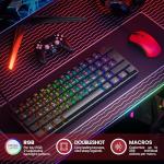 GK61 Mechanical Gaming Keyboard - 62 keys Multi Color RGB Illuminated LED Backlit Wired Programmable for PC/Mac Gamer - ISO UK Layout (Gateron Optical Yellow, Black)