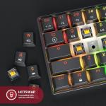 GK61 Mechanical Gaming Keyboard - 62 keys Multi Color RGB Illuminated LED Backlit Wired Programmable for PC/Mac Gamer - ISO UK Layout (Gateron Optical Yellow, Black)