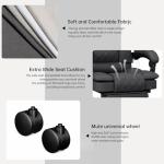 PZDO Office Chair Gaming Chair for Adults, Ergonomic Computer Chairs with Footrest and Wide Seat, Big Tall Fabric Desk Chair, Adjustable Height Office Chairs for Home, Heavy Duty, 350LBS, Deep Grey