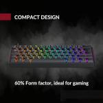 GK61 Mechanical Gaming Keyboard - 62 keys Multi Color RGB Illuminated LED Backlit Wired Programmable for PC/Mac Gamer - ISO UK Layout (Gateron Optical Yellow, Black)