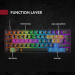 GK61 Mechanical Gaming Keyboard - 62 keys Multi Color RGB Illuminated LED Backlit Wired Programmable for PC/Mac Gamer - ISO UK Layout (Gateron Optical Yellow, Black)