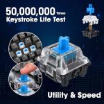 KOORUI 60% Mechanical Gaming Keyboard, Mixed Colors LED Backlit Ultra-Compact 69 Keys, Mini Wired Keyboard with Blue Switch for Windows Laptop PC/Mac OS/Xbox-BLACK(Blue Switch)