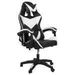 Yesuitme Gaming Chair, Computer Chair with Lumbar Cushion, Headrest, Height-Adjustable Office Chair Gaming Chair for Adults, Girls, Boys (Without Footrest, Black+White)