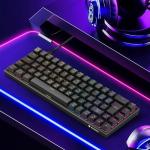 KOORUI 60% Mechanical Gaming Keyboard, Mixed Colors LED Backlit Ultra-Compact 69 Keys, Mini Wired Keyboard with Blue Switch for Windows Laptop PC/Mac OS/Xbox-BLACK(Blue Switch)