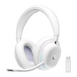Logitech G G735 Wireless Gaming Headset, Customisable LIGHTSYNC RGB Lighting, Lightspeed, Bluetooth, 3.5 MM Aux Compatible with PC, Mobile Devices, Detachable Microphone - White Mist