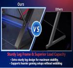 Xyphren 120 * 55 cm Gaming Desk with LED Lights Screen, Gaming Table Thickened Z Shaped, Gamer Desk with Carbon Fiber Coated, Gaming PC Desk, Computer Desk Easy to Assemble, Carbon Fiber Black