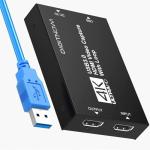 VIXLW Video Capture Card, 4k HDMI to USB 3.0 Video Capture Device, HD 1080p 60FPS Game Capture Card for Streaming/Teaching/Meeting on OBS, Work with PS4/PS5/Xbox/PC/Mac Linux Android Windows 10/11