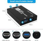 VIXLW Video Capture Card, 4k HDMI to USB 3.0 Video Capture Device, HD 1080p 60FPS Game Capture Card for Streaming/Teaching/Meeting on OBS, Work with PS4/PS5/Xbox/PC/Mac Linux Android Windows 10/11